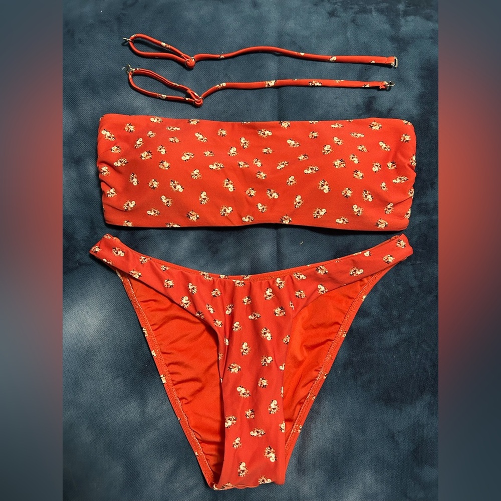 Orange Floral Bikini Set